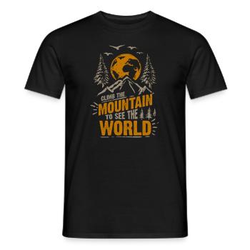 Erklimmen Sie den Berg, um die Welt zu sehen - Männer T-Shirt - Schwarz - Vorne - AI Model Male 178 light (178cm)