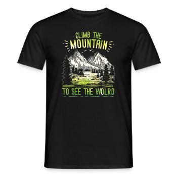 Erklimmen Sie den Berg, um die Welt zu sehen - Männer T-Shirt - Schwarz - Vorne - AI Model Male 178 light (178cm)