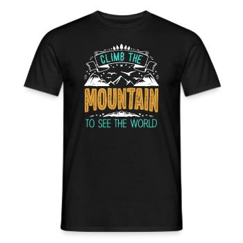 Erklimmen Sie den Berg, um die Welt zu sehen - Männer T-Shirt - Schwarz - Vorne - AI Model Male 178 light (178cm)