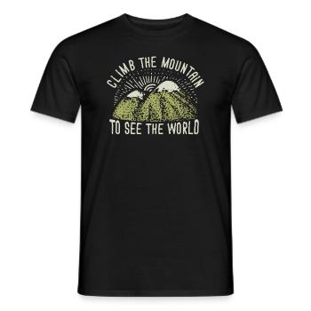 Climb The Mountain To See The World - Men's T-Shirt - black - Front - AI Model Male 178 light (178cm)