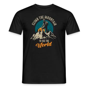Climb The Mountain To See The World - Men's T-Shirt - black - Front - AI Model Male 178 light (178cm)