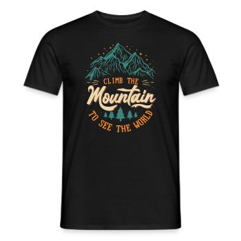 Erklimmen Sie den Berg, um die Welt zu sehen - Männer T-Shirt - Schwarz - Vorne - AI Model Male 178 light (178cm)