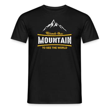 Climb The Mountain To See The World - Men's T-Shirt - black - Front - AI Model Male 178 light (178cm)