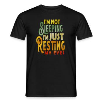 Je ne dors pas, je repose juste mes yeux - T-shirt homme - noir - Devant - AI Model Male 178 light (178cm)