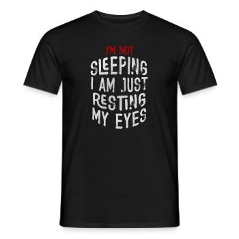 Je ne dors pas, je repose juste mes yeux - T-shirt homme - noir - Devant - AI Model Male 178 light (178cm)