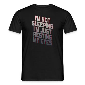 Je ne dors pas, je repose juste mes yeux - T-shirt homme - noir - Devant - AI Model Male 178 light (178cm)