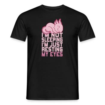 Je ne dors pas, je repose juste mes yeux - T-shirt homme - noir - Devant - AI Model Male 178 light (178cm)