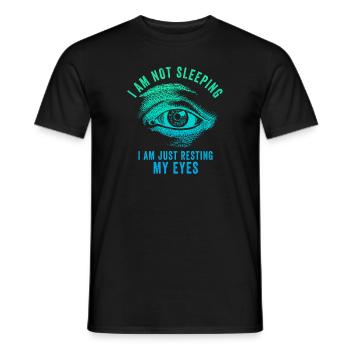 Je ne dors pas, je repose juste mes yeux - T-shirt homme - noir - Devant - AI Model Male 178 light (178cm)