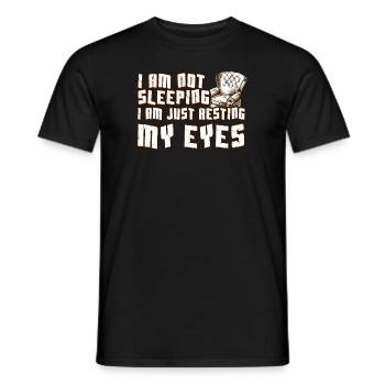 Je ne dors pas, je repose juste mes yeux - T-shirt homme - noir - Devant - AI Model Male 178 light (178cm)
