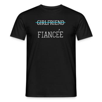 Girlfriend Fiancee Couple Engagement Engaged - Men's T-Shirt - black - Front - AI Model Male 178 light (178cm)