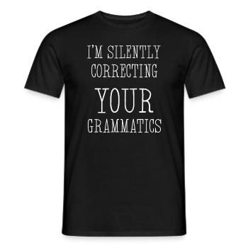 Je corrige silencieusement vos grammagrammes - T-shirt homme - noir - Devant - AI Model Male 178 light (178cm)