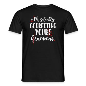 Je corrige silencieusement votre grammaire - T-shirt homme - noir - Devant - AI Model Male 178 light (178cm)