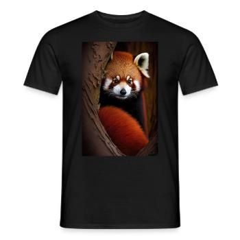 Cute Red Panda Little Panda Kawaii - Men's T-Shirt - black - Front - AI Model Male 178 light (178cm)