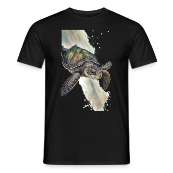 Turtle Realistic Watercolor - Men's T-Shirt - black - Front - AI Model Male 178 light (178cm)