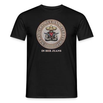 Chaque fille a besoin d’une petite déchirure dans son jean - T-shirt homme - noir - Devant - AI Model Male 178 light (178cm)