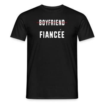Couple Engagement Engaged Men Funny Fiancee - Men's T-Shirt - black - Front - AI Model Male 178 light (178cm)