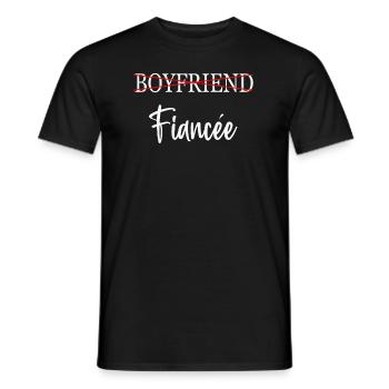 Couple Engagement Engaged Men Funny Fiancee - Men's T-Shirt - black - Front - AI Model Male 178 light (178cm)