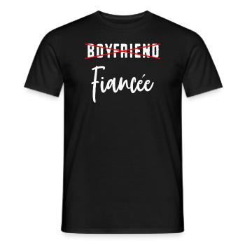 Couple Engagement Engaged Men Funny Fiancee - Men's T-Shirt - black - Front - AI Model Male 178 light (178cm)