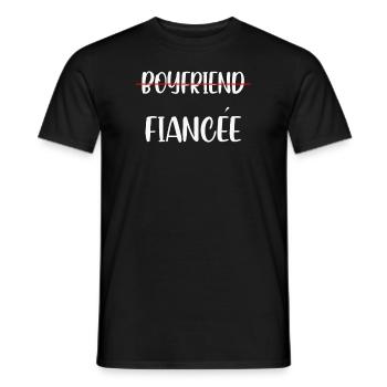 Couple Engagement Engaged Men Funny Fiancee - Men's T-Shirt - black - Front - AI Model Male 178 light (178cm)