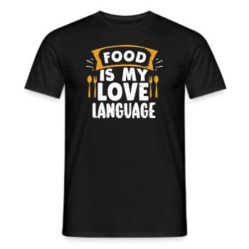 Essen ist meine Liebessprache - Männer T-Shirt - Schwarz - Vorne - AI Model Male 178 light (178cm)