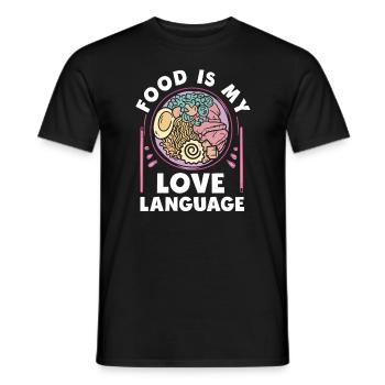 Essen ist meine Liebessprache - Männer T-Shirt - Schwarz - Vorne - AI Model Male 178 light (178cm)