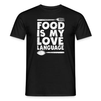 Essen ist meine Liebessprache - Männer T-Shirt - Schwarz - Vorne - AI Model Male 178 light (178cm)