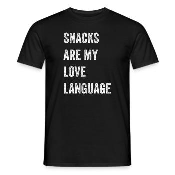 Snacks sind meine Liebessprache - Männer T-Shirt - Schwarz - Vorne - AI Model Male 178 light (178cm)