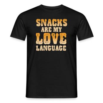 Snacks sind meine Liebessprache - Männer T-Shirt - Schwarz - Vorne - AI Model Male 178 light (178cm)
