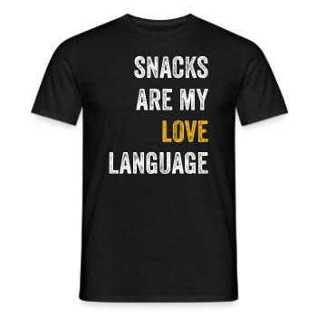 Snacks sind meine Liebessprache - Männer T-Shirt - Schwarz - Vorne - AI Model Male 178 light (178cm)