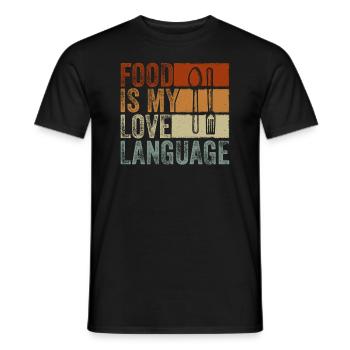 Essen ist meine Liebessprache - Männer T-Shirt - Schwarz - Vorne - AI Model Male 178 light (178cm)