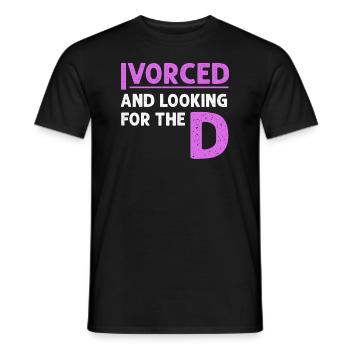 Ivorcé et à la recherche du t-shirt divorcé D - T-shirt homme - noir - Devant - AI Model Male 178 light (178cm)