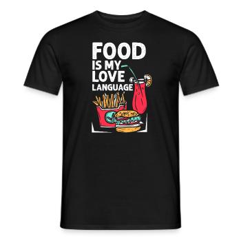 Essen ist meine Liebessprache - Männer T-Shirt - Schwarz - Vorne - AI Model Male 178 light (178cm)
