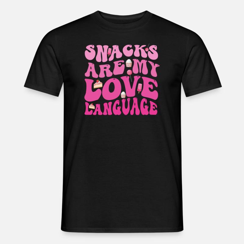 Snacks sind meine Liebessprache - Männer T-Shirt - Schwarz