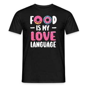 Essen ist meine Liebessprache - Männer T-Shirt - Schwarz - Vorne - AI Model Male 178 light (178cm)