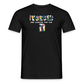 Ivorcé et à la recherche du t-shirt divorcé D - T-shirt homme - noir - Devant - AI Model Male 178 light (178cm)