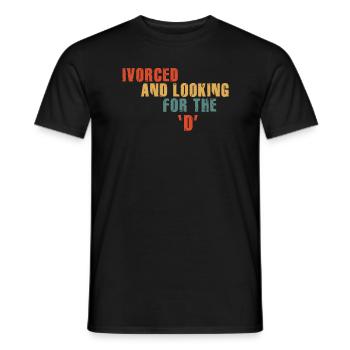 Ivorcé et à la recherche du t-shirt divorcé D - T-shirt homme - noir - Devant - AI Model Male 178 light (178cm)