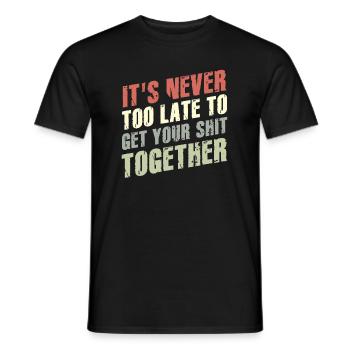 Positive Inspiration Men Women Clock Of Life - Men's T-Shirt - black - Front - AI Model Male 178 light (178cm)