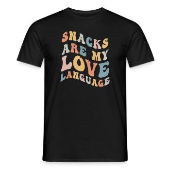 Snacks sind meine Liebessprache - Männer T-Shirt - Schwarz - Vorne - AI Model Male 178 light (178cm)