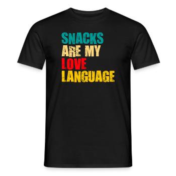 Snacks sind meine Liebessprache - Männer T-Shirt - Schwarz - Vorne - AI Model Male 178 light (178cm)