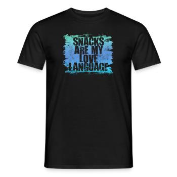 Snacks sind meine Liebessprache - Männer T-Shirt - Schwarz - Vorne - AI Model Male 178 light (178cm)