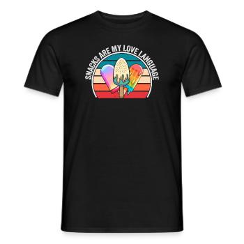 Snacks sind meine Liebessprache - Männer T-Shirt - Schwarz - Vorne - AI Model Male 178 light (178cm)