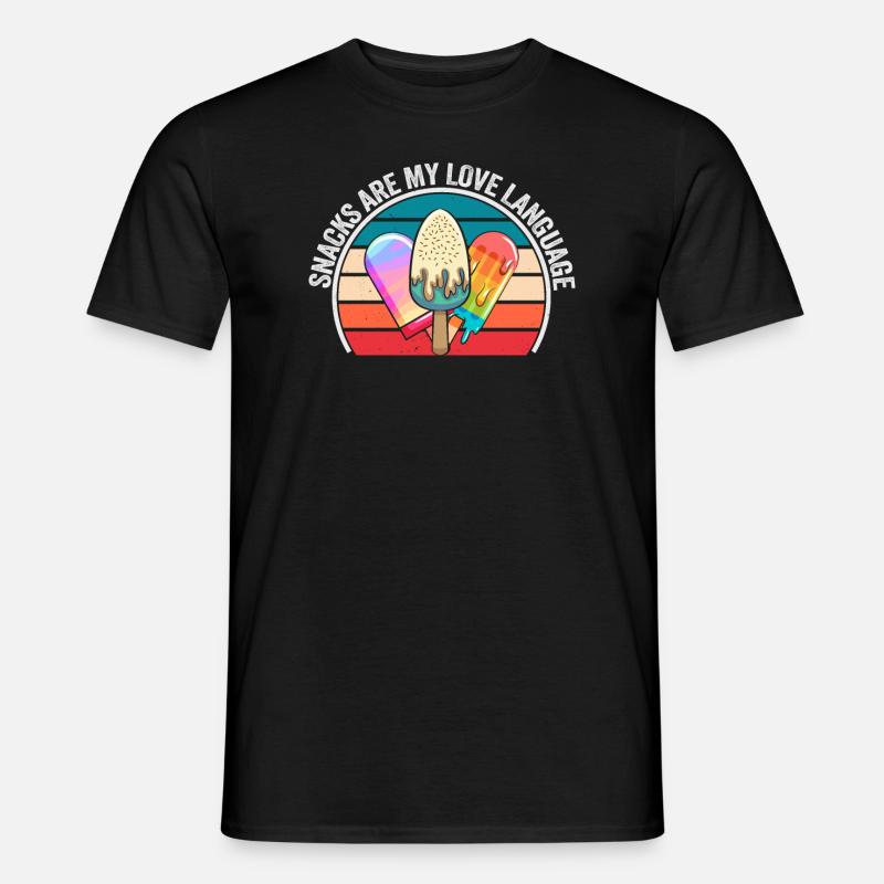 Snacks sind meine Liebessprache - Männer T-Shirt - Schwarz