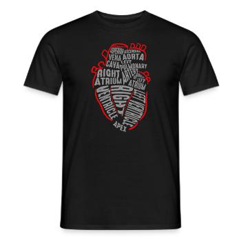 Parts Of Heart - Men's T-Shirt - black - Front - AI Model Male 178 light (178cm)