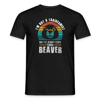 Ich bin kein Präparator Ich werde gerne Biber stopfen - Männer T-Shirt - Schwarz - Vorne - AI Model Male 178 light (178cm)