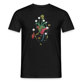 Anatomical Heart And Flowers - Men's T-Shirt - black - Front - AI Model Male 178 light (178cm)