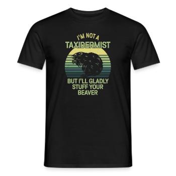 Ich bin kein Präparator Ich werde gerne Biber stopfen - Männer T-Shirt - Schwarz - Vorne - AI Model Male 178 light (178cm)