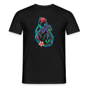 Anatomisches Herz und Blumen - Männer T-Shirt - Schwarz - Vorne - AI Model Male 178 light (178cm)
