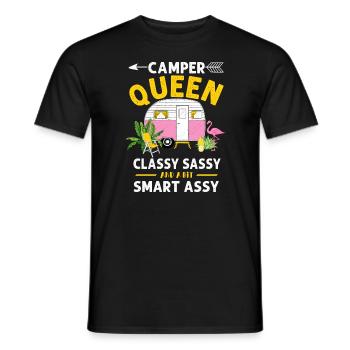 Camper Queen Classy Frech Und ein bisschen Smart Assy - Männer T-Shirt - Schwarz - Vorne - AI Model Male 178 light (178cm)