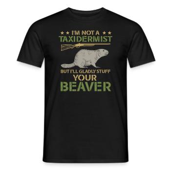 Ich bin kein Präparator Ich werde gerne Biber stopfen - Männer T-Shirt - Schwarz - Vorne - AI Model Male 178 light (178cm)