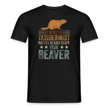 Ich bin kein Präparator Ich werde gerne Biber stopfen - Männer T-Shirt - Schwarz - Vorne - AI Model Male 178 light (178cm)